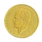 Monaco. 20 Francs 1950 Rainier III. Essai-Piéfort en or