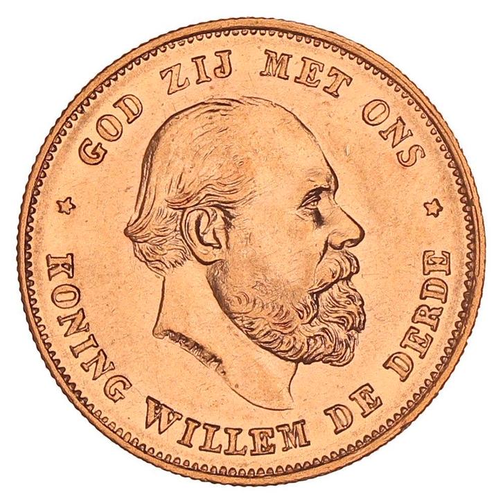 Gouden 10 Gulden Willem III 1875 Pr+, Postzegels en Munten, Munten | Nederland, Verzenden