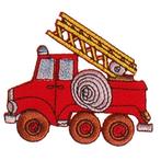 Strijkapplicatie Rode Brandweerauto met Ladder 7x7cm NIEUW, Hobby en Vrije tijd, Nieuw, Ophalen of Verzenden