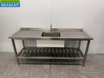 RVS Spoeltafel Spoelbak met kraan 200 x 70 x 90,5 cm Horeca, Ophalen of Verzenden, Gebruikt