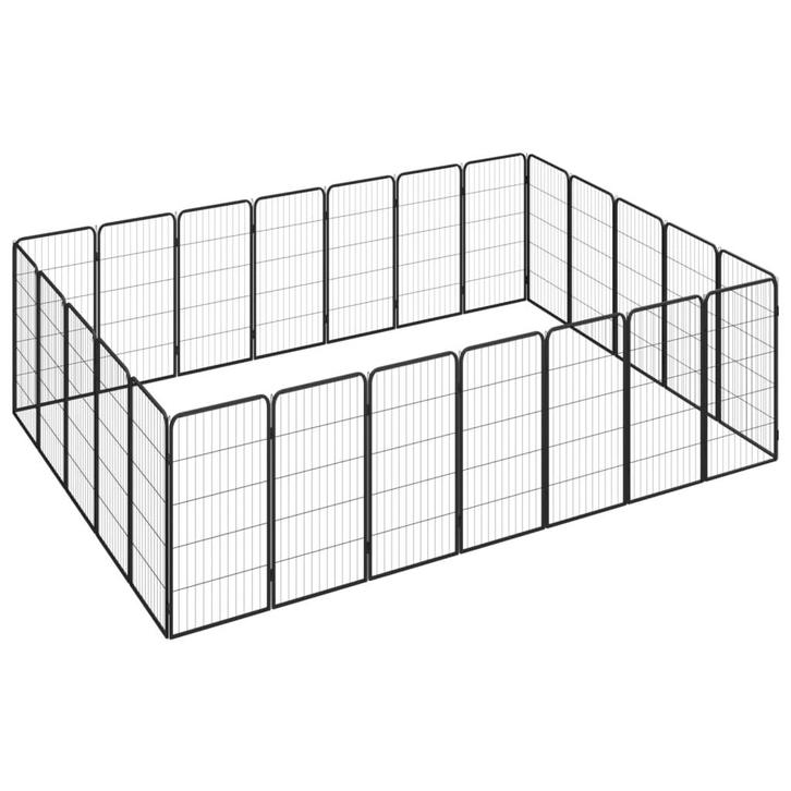 vidaXL Hondenkennel 24 panelen 50 x 100 cm gepoedercoat, Dieren en Toebehoren, Honden-accessoires, Nieuw, Verzenden