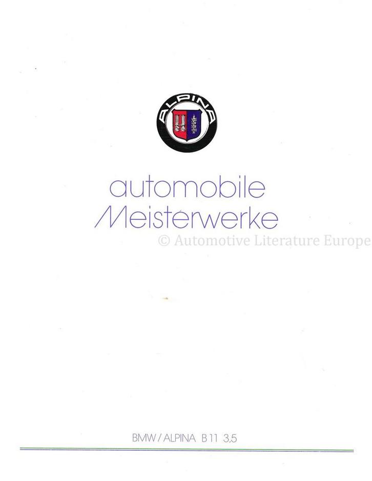 1989 BMW ALPINA B11 3.5 BROCHURE DUITS, Boeken, Auto's | Folders en Tijdschriften