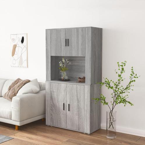 vidaXL buffetkast bewerkt hout grijs sonoma eikenkleurig, Huis en Inrichting, Kasten | Buffetkasten, Nieuw, Overige houtsoorten