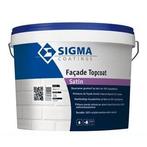 Sigma Facade Topcoat Satin - wit - 5 liter (MUURVERF LATEX), 5 tot 10 liter, Wit, Nieuw, Ophalen of Verzenden