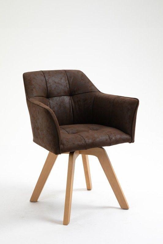 Design stoel LOFT antiek bruin draaiframe van massief, Huis en Inrichting, Stoelen, Ophalen of Verzenden