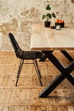 Eiken tafel | boomstam | rond | ovaal | metalen onderstellen, Huis en Inrichting, Tafels | Eettafels, 200 cm of meer, 50 tot 100 cm