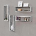 Wandplank Fagernes set van 4 59x14,5x17 cm betonlook, Verzenden, Nieuw