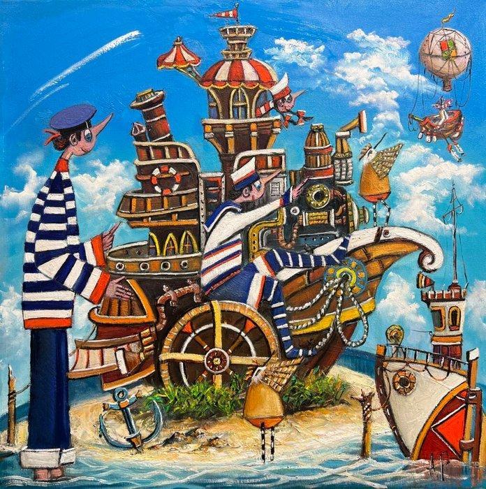Artur Pachta - Wow mom is back, Antiek en Kunst, Kunst | Schilderijen | Modern