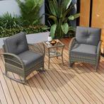 Stijlvolle 3-Delige Balkonset: Rotan, Acaciahouten Waterdich, Tuin en Terras, Verzenden, Nieuw