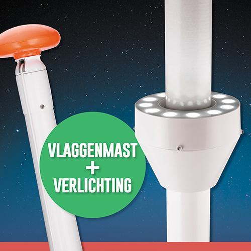 Vlaggenmast 8 meter + verlichting, Diversen, Vlaggen en Wimpels, Nieuw, Verzenden