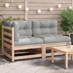 vidaXL Tuinbank 2-zits met kussens massief grenenhout, Tuin en Terras, Tuinsets en Loungesets, Verzenden, Nieuw