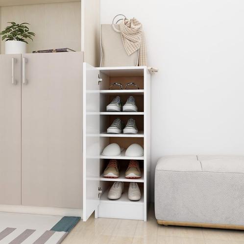 vidaXL Schoenenkast 32x35x92 cm bewerkt hout wit, Huis en Inrichting, Kasten | Schoenenrekken, Nieuw, Verzenden