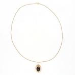 Ketting met hanger - 14 karaat Geel goud Granaat, Sieraden, Tassen en Uiterlijk, Antieke sieraden