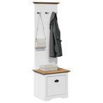 vidaXL Gangkast met haken BODO 50x40x157 cm wit en bruin, Verzenden, Nieuw