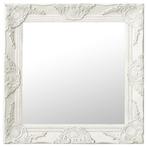 vidaXL Wandspiegel barok stijl 50x50 cm wit, Huis en Inrichting, Woonaccessoires | Spiegels, Verzenden, Nieuw