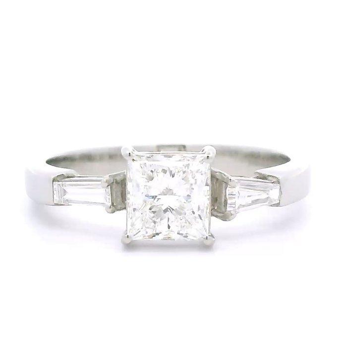 Ring Platina - 1.22ct. tw. Diamant (Natuurlijk) - Diamant -, Sieraden, Tassen en Uiterlijk, Ringen