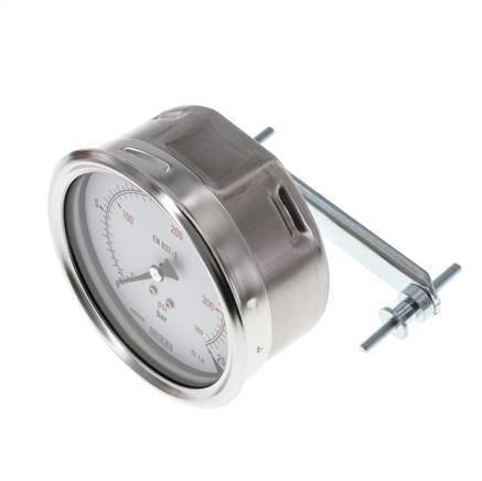 0...25 Bar (0..363 psi) Paneelmontage Manometer Staal/Brons, Doe-het-zelf en Verbouw, Overige Doe-het-zelf en Verbouw, Nieuw, Verzenden