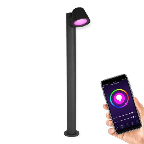 Smart Staande buitenlamp 80cm Antraciet Sao Paulo Hue, Huis en Inrichting, Lampen | Losse lampen, Ophalen of Verzenden