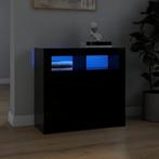 vidaXL Dressoir met LED-verlichting 80x35x75 cm zwart, Huis en Inrichting, Kasten | Dressoirs, Verzenden, Nieuw, 50 tot 100 cm