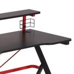 Game bureau - dubbel niveau - met bekerhouders - zwart-rood