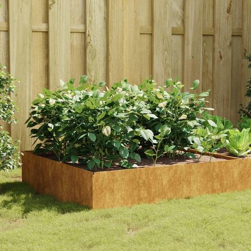 vidaXL Plantenbak verhoogd 100x100x41 cm cortenstaal, Tuin en Terras, Bloembakken en Plantenbakken, 100 cm of meer, Nieuw, Metaal