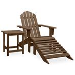 vidaXL Tuinstoel Adirondack voetenbank tafel massief, Tuin en Terras, Verzenden, Nieuw, Hout