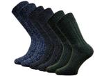 6 paar Noorse wollen sokken -  Antraciet/Donkerblauw/Groen
