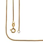 Gouden slangenschakel ketting | 44 cm (veersluiting), Sieraden, Tassen en Uiterlijk, Kettingen, Goud, Gebruikt, Ophalen of Verzenden
