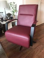 Leren draaifauteuil met hoge rug en stervoet - rood leer - E, Nieuw, Ophalen of Verzenden, Industrieel, 50 tot 75 cm