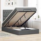 vidaXL Ottoman bed met matras en LEDs 120x200cm stof, Huis en Inrichting, Verzenden, Nieuw, Twijfelaar, 120 cm