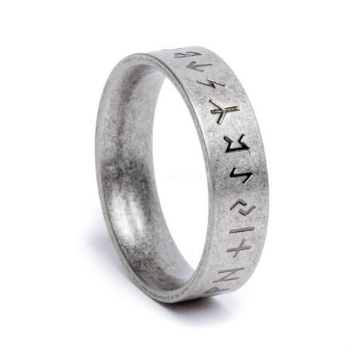 Noorse Runen Ring - Viking Runenschrift - Nordic Runes - RVS, Sieraden, Tassen en Uiterlijk, Ringen, Dame of Heer, Zilver, Nieuw