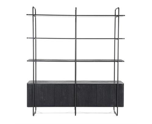 Wandkast James 4drs - zwart | Eleonora, Huis en Inrichting, Kasten | Wandmeubels, Nieuw, Ophalen of Verzenden