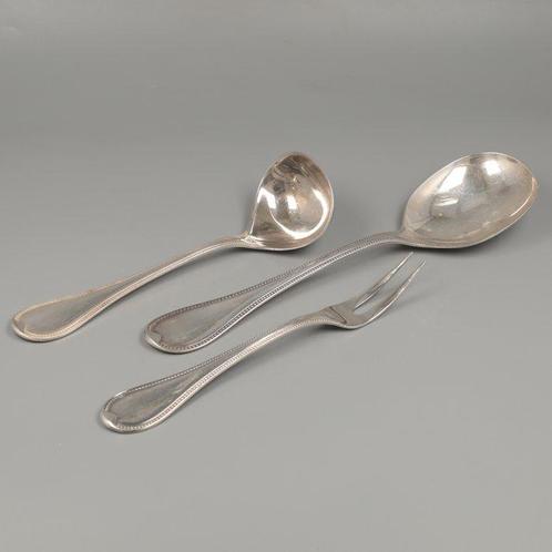 Robbe & Berking model Französisch-PerlJuslepel, Vleesvork, Antiek en Kunst, Antiek | Goud en Zilver