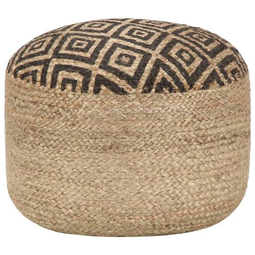 vidaXL Poef handgemaakt 45x30 cm jute zwart, Huis en Inrichting, Banken | Voetenbanken en Poefen, Nieuw, Verzenden
