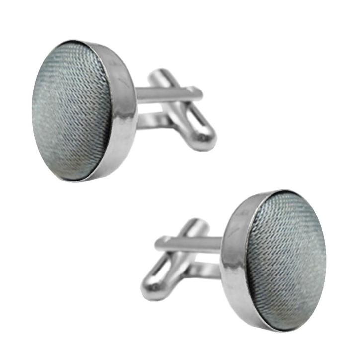 Fako Bijoux - Manchetknopen - Staal & Zijde - Ø 16mm -, Sieraden, Tassen en Uiterlijk, Manchetknopen, Verzenden