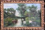 Filippo Omegna (1881-1948) - Lago con cigni