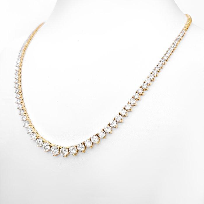 Halsketting - 14 karaat Geel goud, D-E/VVS - 9.30ct. tw., Sieraden, Tassen en Uiterlijk, Kettingen