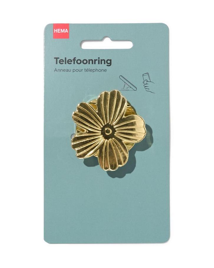 HEMA Smartphone ring 5cm bloem goud, Computers en Software, Overige Computers en Software, Nieuw, Verzenden
