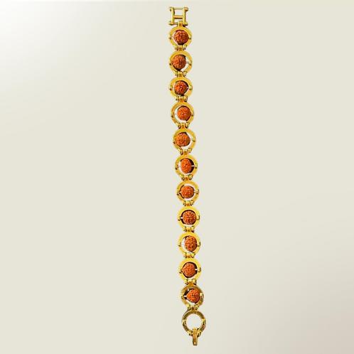 Messing Rudraksa armband met 11 kralen - ±20 cm, Sieraden, Tassen en Uiterlijk, Armbanden, Ophalen of Verzenden