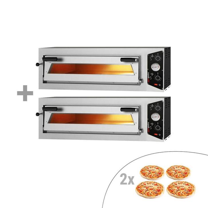 GGM Gastro | (2 stuks) Elektrische pizzaoven - 4+4x 30cm - |, Tuin en Terras, Pizzaovens, Nieuw, Verzenden