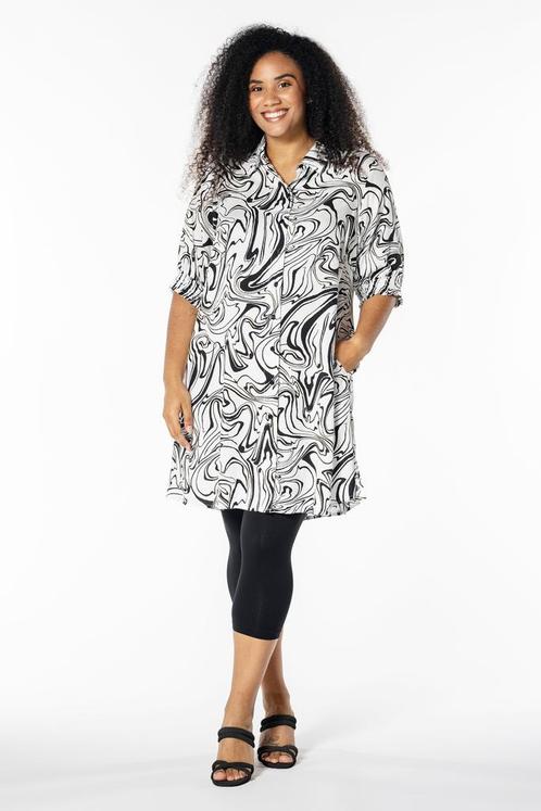 Studio blouse Emilie zwart wit print Maat:, Kleding | Dames, Blouses en Tunieken, Overige kleuren, Nieuw, Verzenden