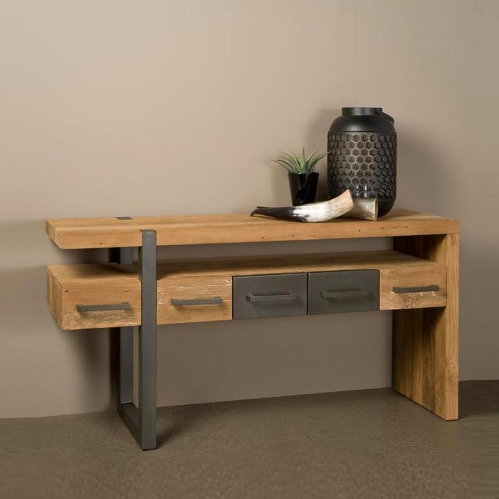 *WOONWINKEL* Tower Living Lucca Teakhouten Haltafel, Huis en Inrichting, Tafels | Sidetables, Nieuw, Verzenden