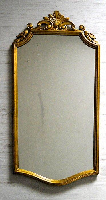 Wandspiegel - Hout - Gouden spiegel met bladgoud, jaren, Antiek en Kunst, Curiosa en Brocante