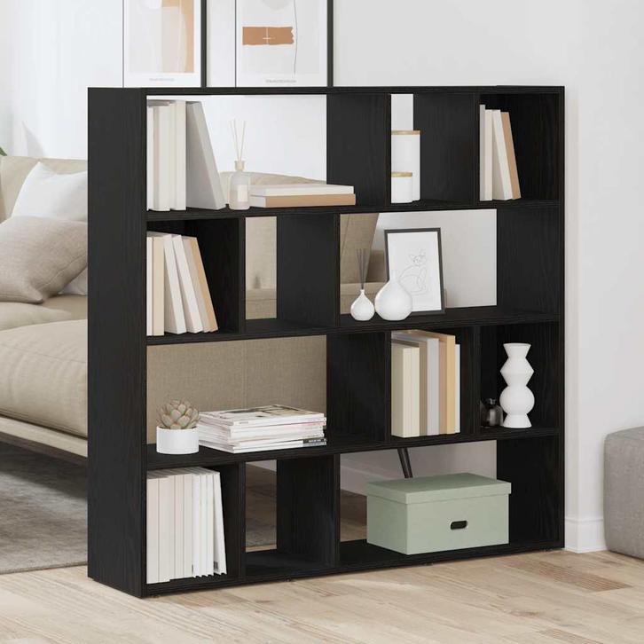 vidaXL Boekenkast/kamerverdeler zwart eiken 105x24x102 cm, Huis en Inrichting, Woonaccessoires | Kamerschermen, Nieuw, Verzenden