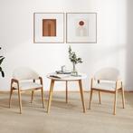 Eetkamerstoelen - Set van 2 - Met armleuning - Wit - COSTWAY, Verzenden, Zo goed als nieuw
