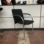 Lande vergaderstoel, met nieuwe stoffering, zwart - chroom, Huis en Inrichting, Stoelen, Gebruikt, Zwart, Ophalen of Verzenden