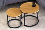 Ronde bijzettafels set van 2 ELEGANCE 45cm natuurlijk wild, Huis en Inrichting, Tafels | Sidetables, Ophalen of Verzenden, Nieuw