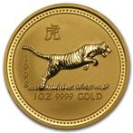 Gouden Lunar I Year of the Tiger 1 oz 1998 (16.907 oplage), Goud, Losse munt, Verzenden