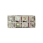 Witgouden ring met diamant 14 krt, Verzenden, Zo goed als nieuw, Wit, Goud
