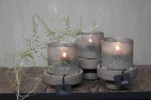 STILL poer op voet Leem 7 cm, Huis en Inrichting, Woonaccessoires | Kandelaars en Kaarsen, Nieuw, Ophalen of Verzenden